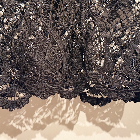 BOLD Elements Elegant Black Crochet Lace High-Neck Top – Semi-Sheer Overlay - Picture 7 of 7